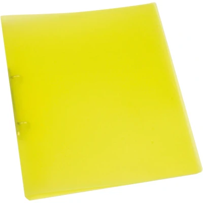 Afbeelding van Q CONNECT ringmap, PP, 2 ringen, 16 mm, transparant geel ringmap