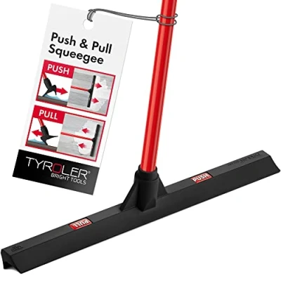 Afbeelding van Tyroler Push &amp; Pull Raclette 44 cm rubberen kop 140 roestvrije handgreep 100% natuurlijk rubber 4 delige aluminium perfecte vloerwisser voor hardhout,