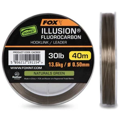 Afbeelding van Fox Edges Illusion Fluorocarbon 0.50mm (13.6kg) 40m Naturals Green Karper onderlijn materiaal