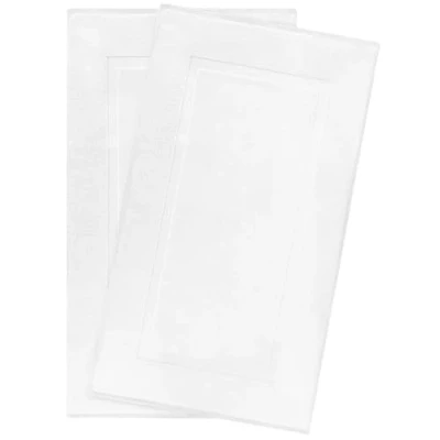Afbeelding van Hammetex Set van 2 badmatten, 100% katoen, absorberend en wasbaar, 51 x 86 cm, grote badmat, wit