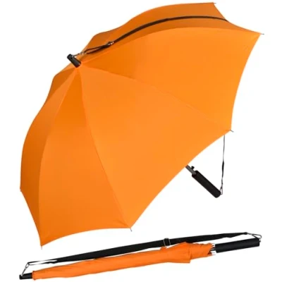Afbeelding van iX brella Automatische paraplu met riem om over de schouder te dragen, zwart.