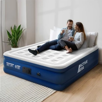 Afbeelding van Active Era Premium luchtbed voor 2 personen, met elektrische pomp en geïntegreerd kussen, outdoor camping, 203 x 152 48 cm