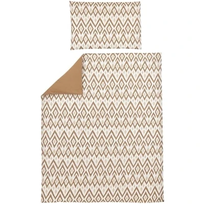 Afbeelding van Meyco Baby Ikat dekbedovertrek ledikant sand/toffee 100x135cm