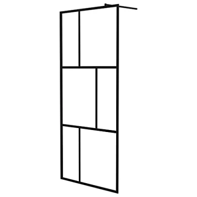 Afbeelding van vidaXL Inloopdouchewand met gehard glas, 90 x 195 cm, zwart