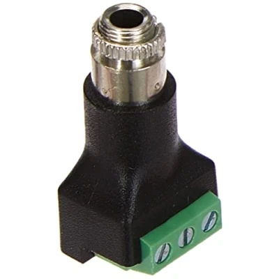 Afbeelding van DeLOCK 65878 tussenstuk voor kabels 3 pin 3,5 mm Zwart, Groen, Roestvrijstaal
