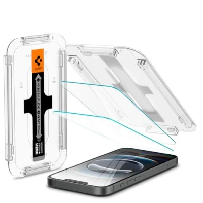 Afbeelding van Spigen Glas.TR EZ Fit gehard glas compatibel met iPhone 14, 13, 13 Pro, 2 stuks, sensorbescherming, krasbestendig, 9H displaybeschermfolie