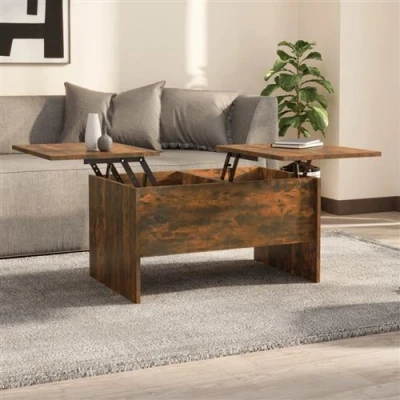 Afbeelding van vidaXL Salontafel 80x50x42,5 cm bewerkt hout gerookt eikenkleurig