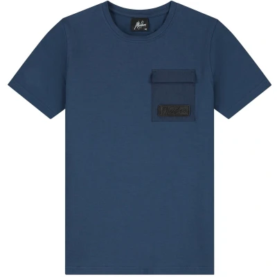 Afbeelding van Malelions Zomer t shirt jongens navy blauw nylon pocket