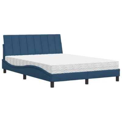Afbeelding van vidaXL Bed met matras stof blauw 120x200 cm