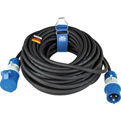 Afbeelding van AS Schwabe 61409 Stroom Verlengkabel 16 A Zwart, Blauw 25 m H07RN F 3G 2,5 mm²