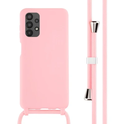 Afbeelding van iMoshion hoesje Geschikt voor Samsung Galaxy A13 (4G) met koord Siliconen roze