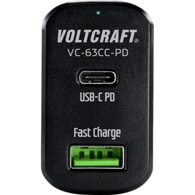 Afbeelding van VOLTCRAFT CAS 63 USB oplader Wp Auto Uitgangsstroom (max.) 3 A Aantal uitgangen: 2 x USB, C bus Power Delivery (USB PD)