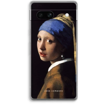 Afbeelding van Case Company® hoesje geschikt voor Google Pixel 7A The Pearl Earring Soft Cover Telefoonhoesje Bescherming aan alle Kanten en Schermrand