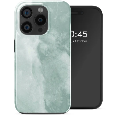 Afbeelding van Selencia Hoesje Geschikt voor iPhone 15 Pro Vivid Backcover MagSafe Marble Grayed Jade