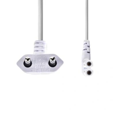 Afbeelding van Nedis Stroomkabel Euro Male IEC 320 C7 Schuin links Vernikkeld 2,00 (2 m),