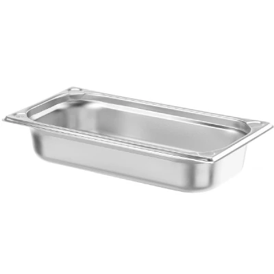 Afbeelding van HENDI Gastronorm bak, GN 1/3, hittebestendigheid 40 C tot 300 C, te gebruiken in convectieovens, koelkasten, waterbaden, chafing schijven, 2,5 l, 325 x 176 65 mm, roestvrij staal