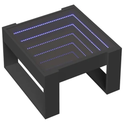 Image de vidaXL Table basse avec LED infini noir 50x53x30 cm847624