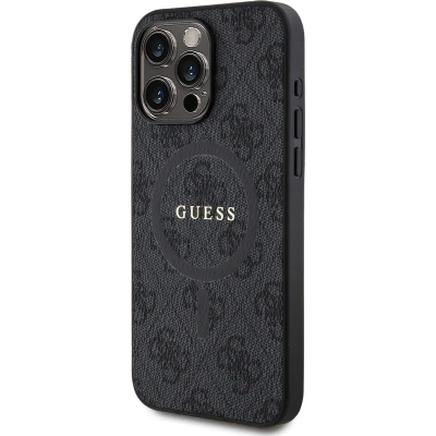 Afbeelding van Guess 4G Colored Ring Back Case (MagSafe Compatible) Apple iPhone 15 Pro (6.1&quot;) Zwart