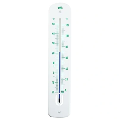 Afbeelding van Grote buitenthermometer 380 mm tuinthermometer buiten voor gebruik in tuin kas terras zonneterras loods toewijzing muur klassieke thermometer binnen temperatuurmeter (groen)