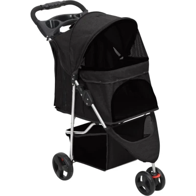 Afbeelding van vidaXL Hondenwagen inklapbaar 80x46x98 cm oxford stof zwart