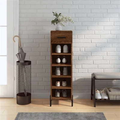 Afbeelding van Schoenenkast 30x35x105 cm bewerkt hout bruineikenkleurig