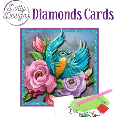 Afbeelding van Dotty Designs Diamond Cards Blue Bird