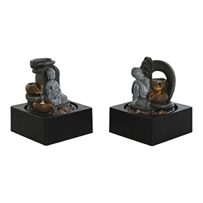 Afbeelding van Tuinfontein DKD Home Decor Boeddha Hars 18 x 22 cm Orientaals (2 Stuks)