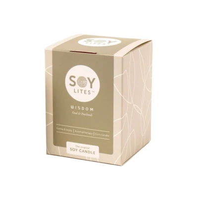 Afbeelding van Soylites Soja home fragrance kaars Wisdom; Oudh, Patchouli. 15 uur