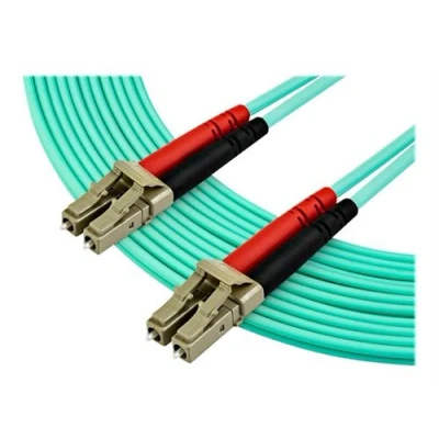 Image de StarTech.com 7 m OM4 LC to Multimode duplex Fiber Optic Patch Cable Aqua 50/125 40/100Gb LSZH (450FBLCLC7) Cordon de raccordement multi mode (M) pour fibre optique 50 / 125 microns