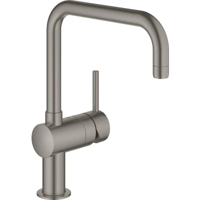 Afbeelding van GROHE Minta 1 gats keukenkraan met draaibare U uitloop Brushed Hard