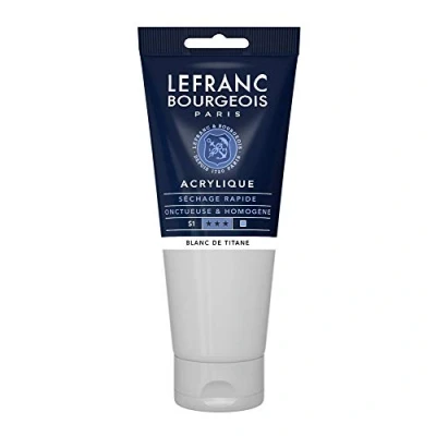 Afbeelding van Lefranc Bourgeois fijne acrylverf, Tube 200 ml, titaniumwit