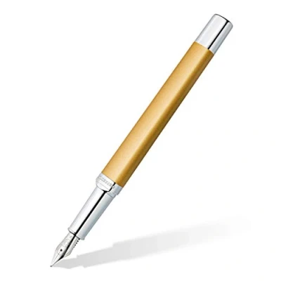 Afbeelding van Staedtler Triplus 474 Hoogwaardige gouden driehoekige vulpen, blauwe inkt en fijne puntpunt, F11 3