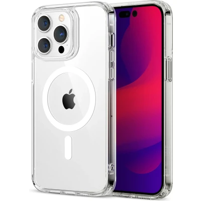 Afbeelding van ESR Classic Hybrid HaloLock Telefoonhoesje geschikt voor Apple iPhone 14 Pro Shockproof Hardcase Hoesje MagSafe Compatible Transparant