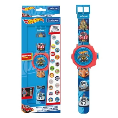 Afbeelding van Lexibook, Hot Wheels, DMW050HW verstelbaar polshorloge met projectie, project, 20 afbeeldingen digitaal display, voor kinderen, blauw