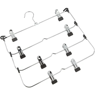 Afbeelding van Zeller Kledinghanger zilver meervoudig broekhanger 36 cm