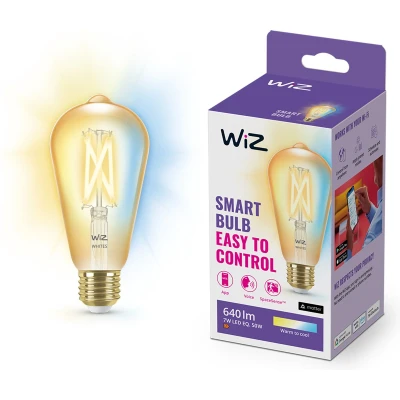 Afbeelding van WiZ Edison Filament Slimme LED Verlichting Warm tot Koelwit Licht E27 50W Goud Wi Fi