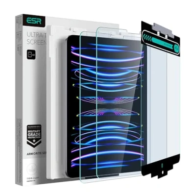 Afbeelding van ESR 2 stuks Armorite gehard glas voor iPad Air (5e / 4e generatie) en Pro 11 (2022/2021/2020/2018), folie van met eenvoudig aan te brengen, bescherming militaire kwaliteit