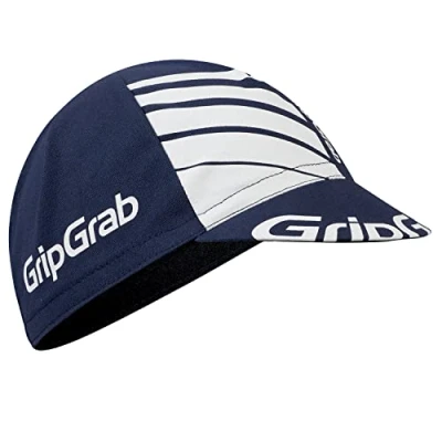 Afbeelding van GripGrab Classic Cotton Zomer Fietspet Katoenen Wielerpet Retro Koerspet Helmmuts Navy Blauw/Wit Unisex Maat S/M (54 59 cm)