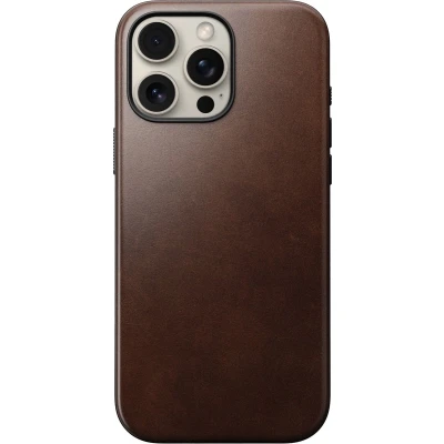 Afbeelding van Nomad Modern Leather Case iPhone 16 Pro Max Rustic Brown Horween