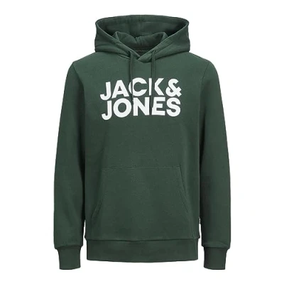 Afbeelding van JACK &amp; JONES Jjecorp Logo Noos Hoodie voor heren (1 stuk), Pine Groen