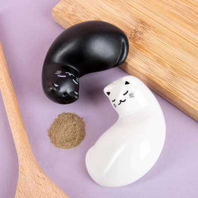 Afbeelding van Kikkerland Peper Zoutstel Purrfect