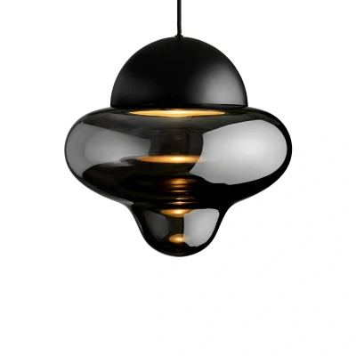 Afbeelding van Hanglamp Nutty XL, rookgrijs / zwart, Ø 30 cm