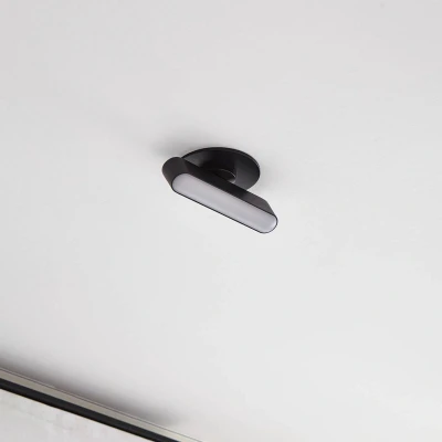 Afbeelding van Lindby LED inbouwlamp Eldrin, zwart, lichtstrip,13,1cm