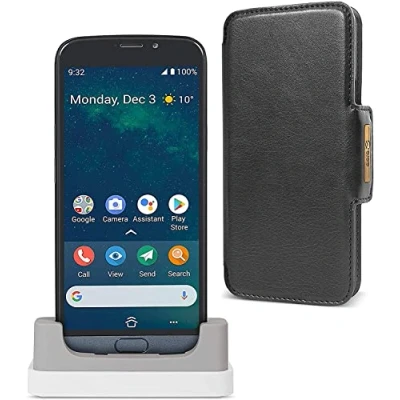 Afbeelding van Doro 8050 ontgrendelde 4G smartphone voor senioren met 5,4 inch scherm, 13 MP camera, assistentiesleutel geolocatie, portemonnee etui en oplaadstation inbegrepen (grijs), Engelse versie