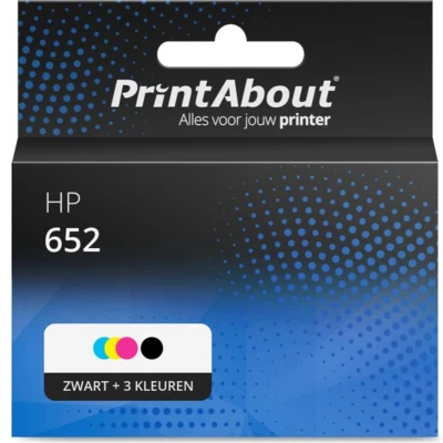 Afbeelding van Huismerk HP 652 (F6V24AE) Inktcartridge Zwart + 3 kleuren Multipack