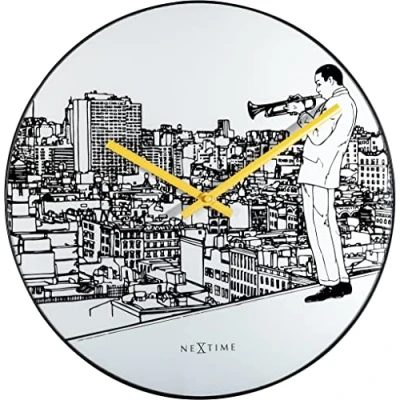 Afbeelding van Nextime Ne 8191 Wandklok Trumpet City Ø 40 Cm