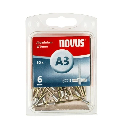 Afbeelding van Novus Blindklinknagel 3x6mm Type A3 aluminium/staal (Per 30 stuks)