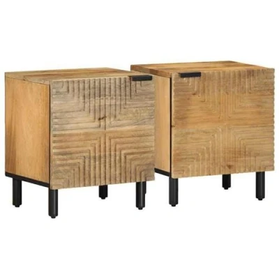 Afbeelding van vidaXL Nachtkastjes 2 st 40x33x46 cm massief mangohout bruin