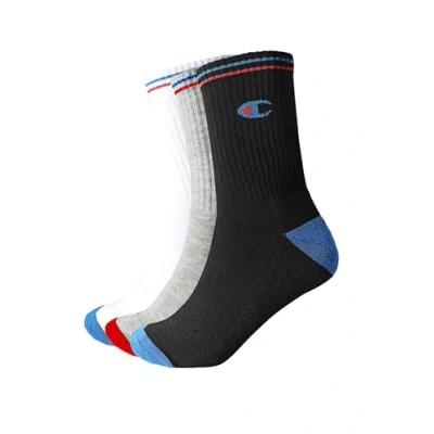 Image de Champion Protège Bas &amp; Socquettes (Lot de 3) Mixte, Noir/Blanc/Gris, 43 46