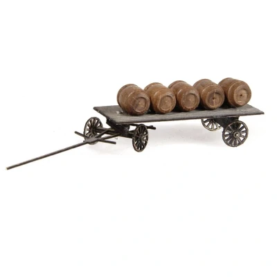 Afbeelding van MBZ 80269 H0 bierwagen met biervaten Lasercut bouwpakket, Ongeverfd